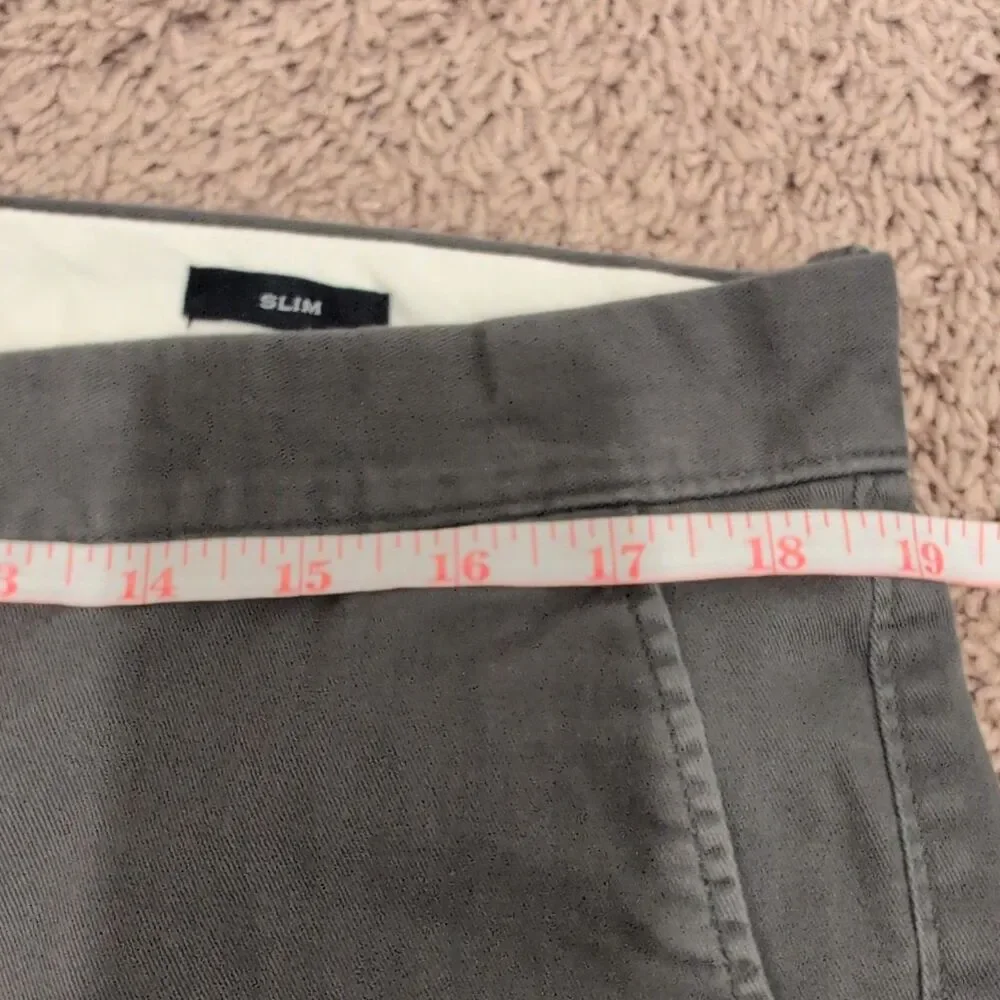 J.CREW Men's Gray Twill Chino Pants Slim Fit Straight Leg Size 36
